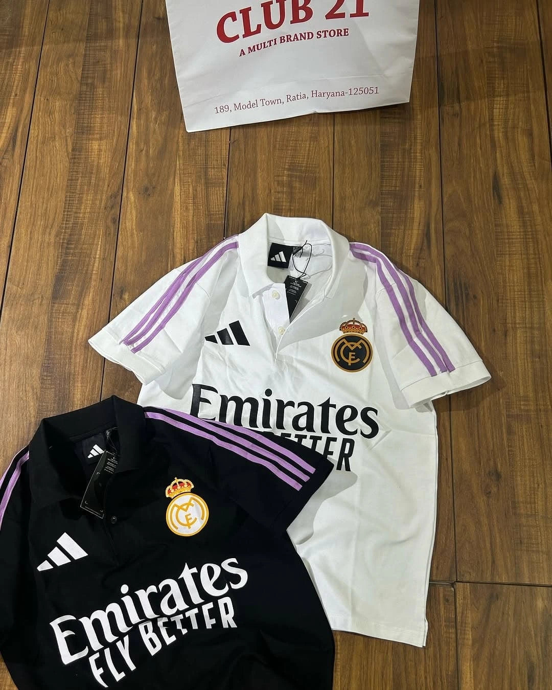 Real Madrid Purple Accent Polo Jersey Duo