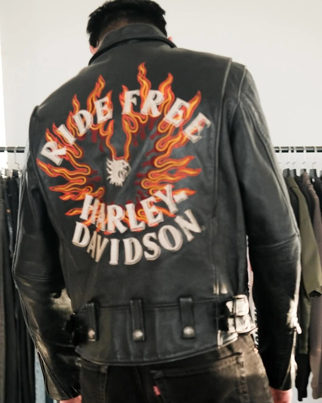 Classic Flame Rider Leather Jacket