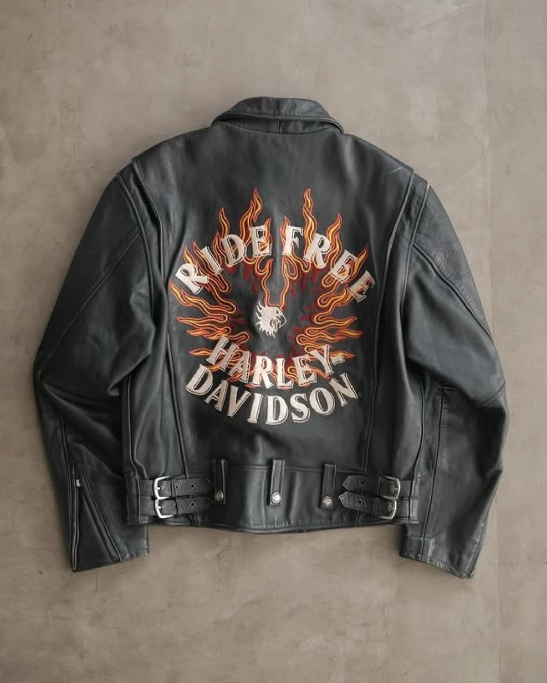 Classic Flame Rider Leather Jacket