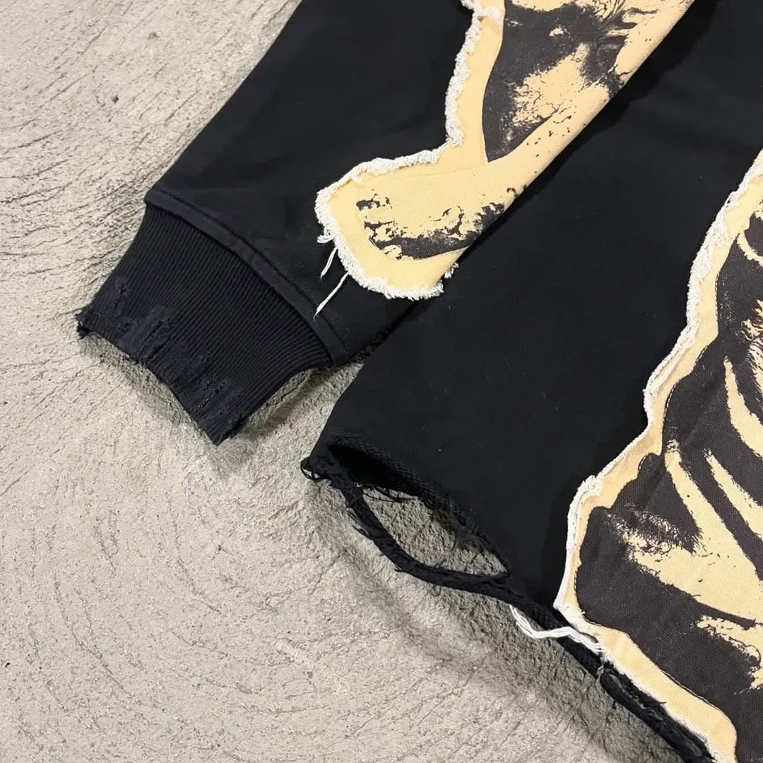 "Envious" Angel Graphic Zip-Up Hoodie