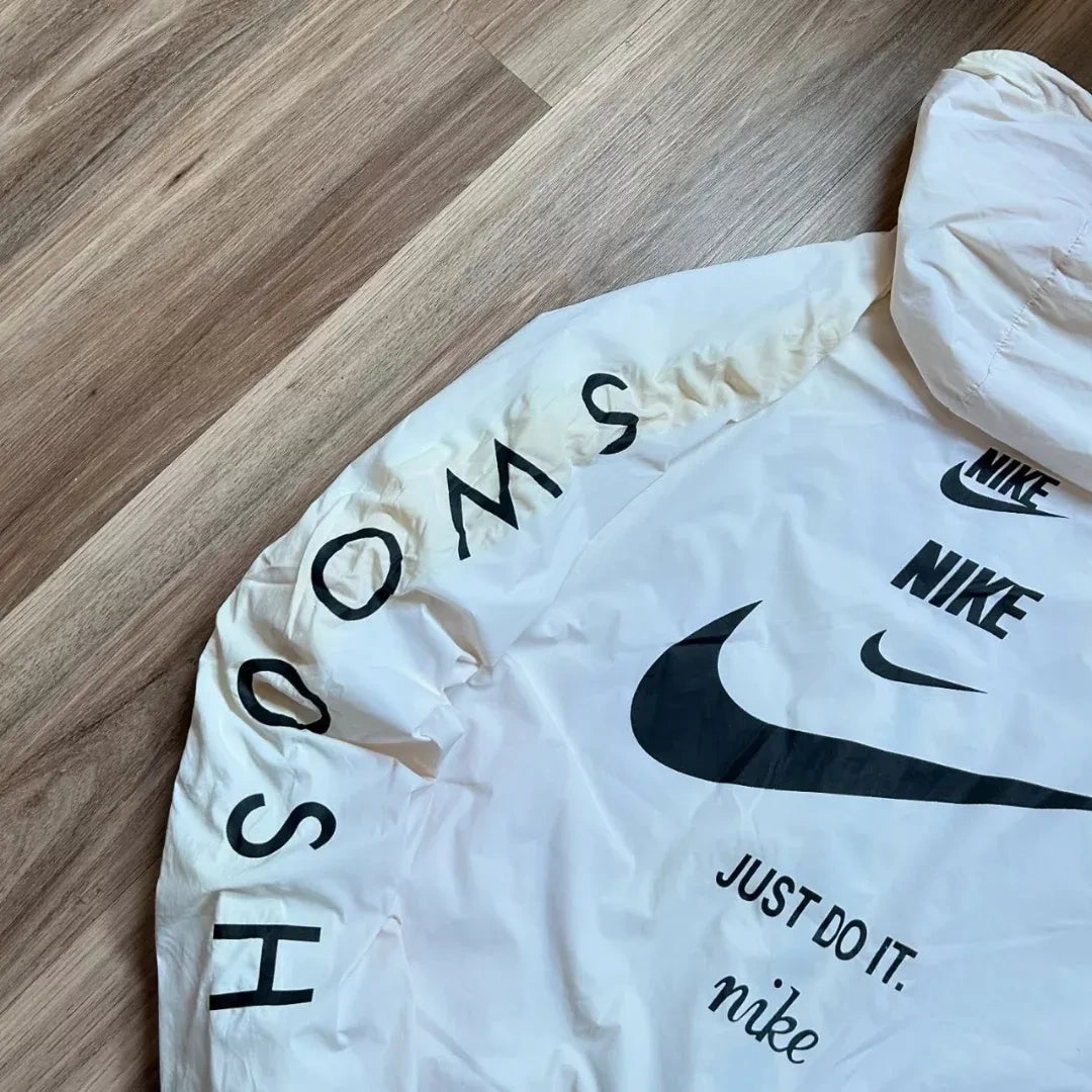Nike White Swoosh Windbreaker