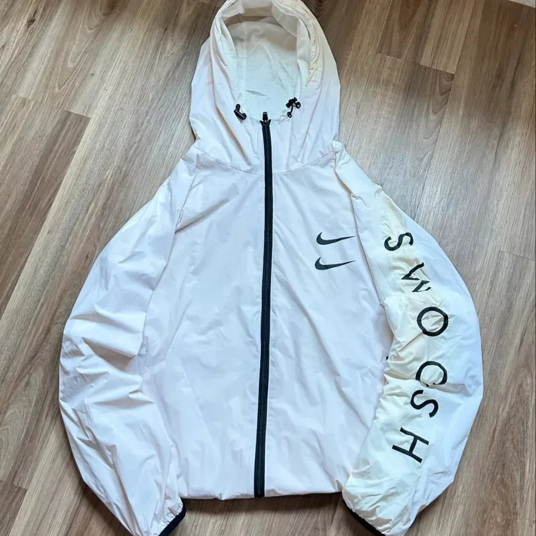 Nike White Swoosh Windbreaker