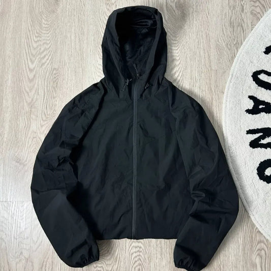 Black Lightweight Hooded Jacket