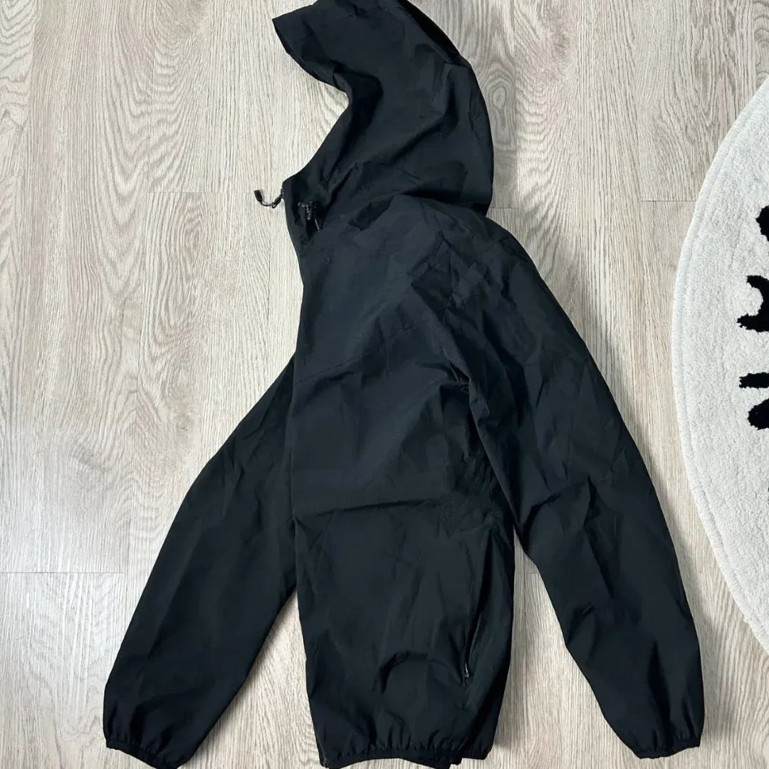 Black Lightweight Hooded Jacket