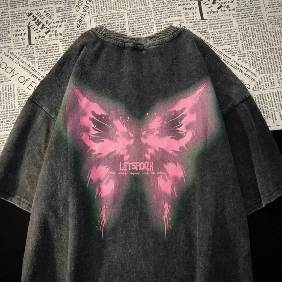 Distressed Rose Cross Graphic Tee