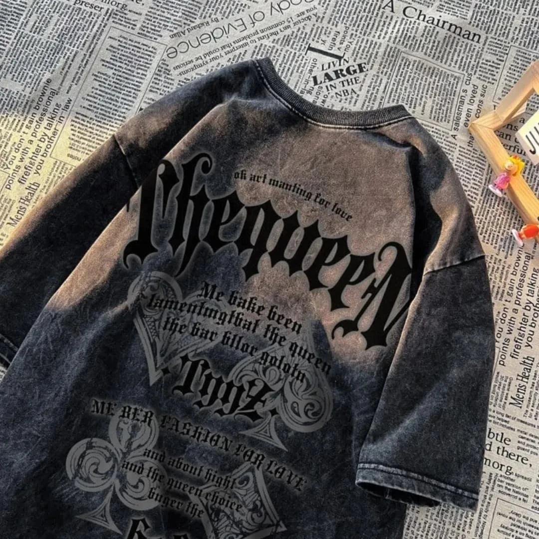 Distressed Rose Cross Graphic Tee